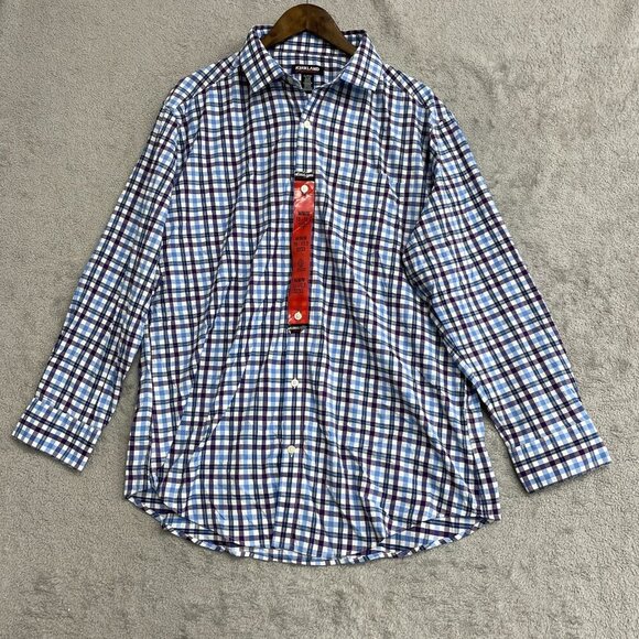 NEW Kirkland Signature Men's XL Performance Sport Dress Shirt Plaid - Picture 2 of 9
